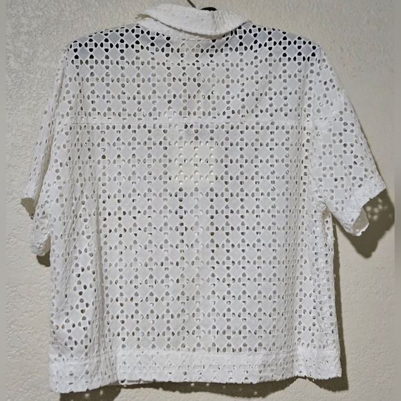 Marled Eyelet White Top - Picture 2 of 3